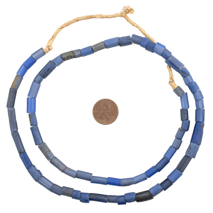 Fulani Funeral Beads - Blue Russian Tube Glass Beads