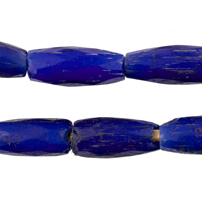 Rare Jumbo Antique Russian Blue Tube Beads #17251