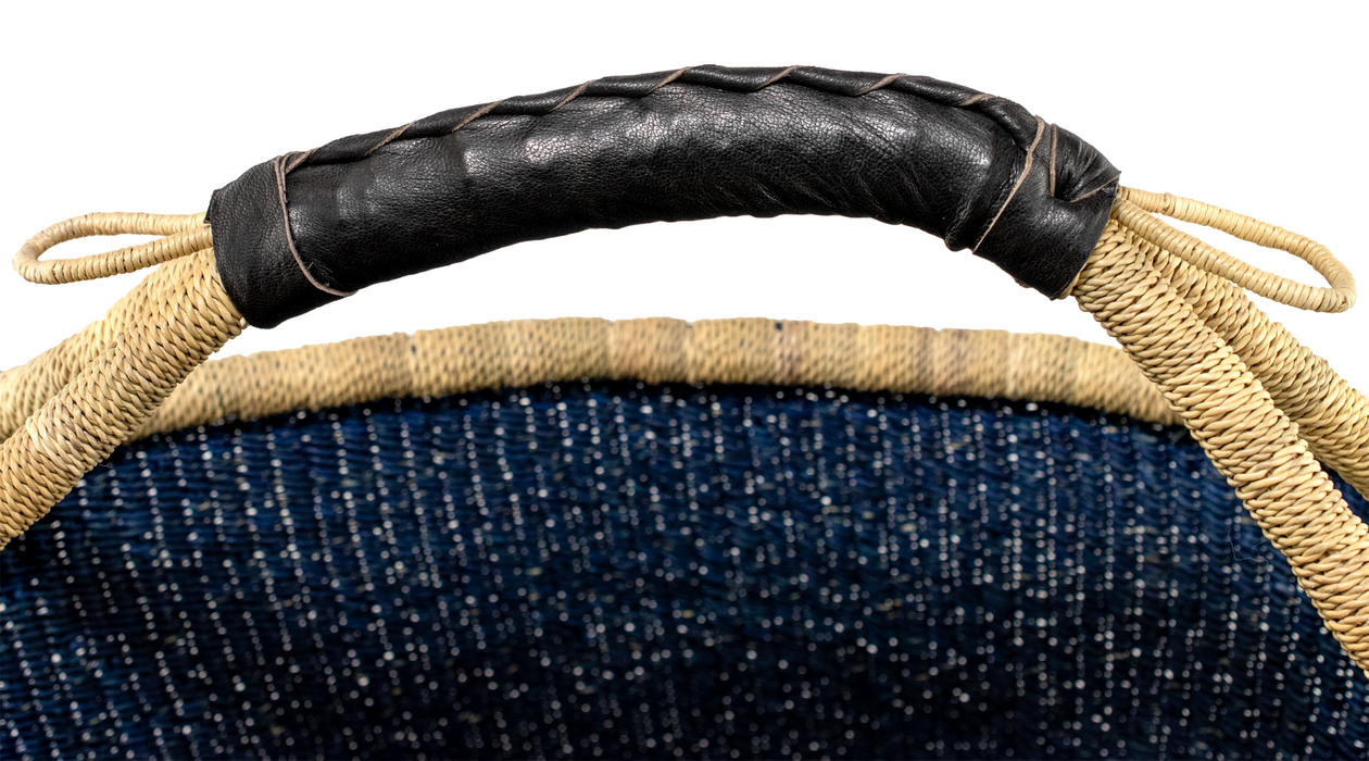 Ghanaian Bolga Basket, Blue, Large Size