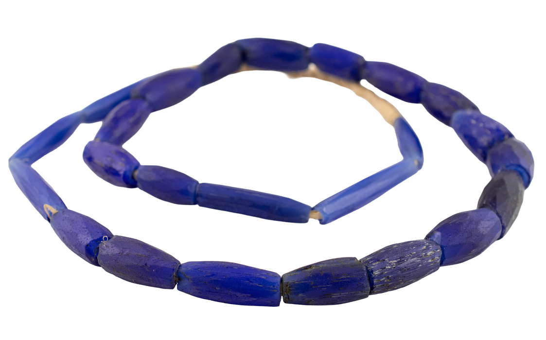 Rare Jumbo Antique Russian Blue Tube Beads #17251