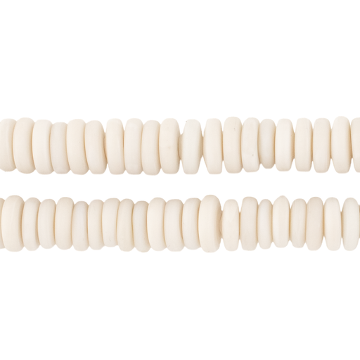 Matte Cream Glass Disk Beads