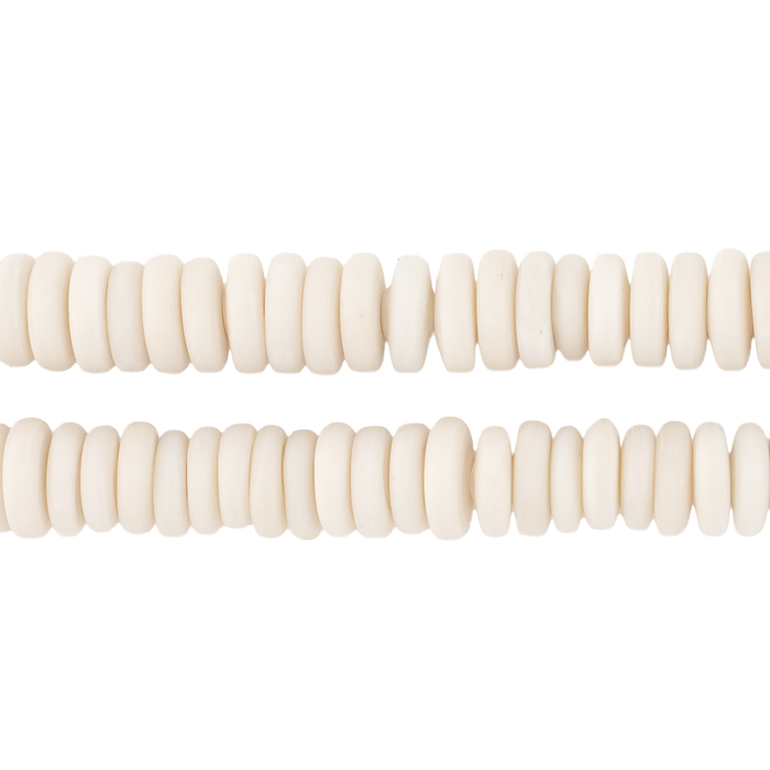 Matte Cream Glass Disk Beads