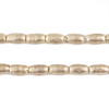 Ethiopian Elongated White Metal Bicone Beads (9x6mm)