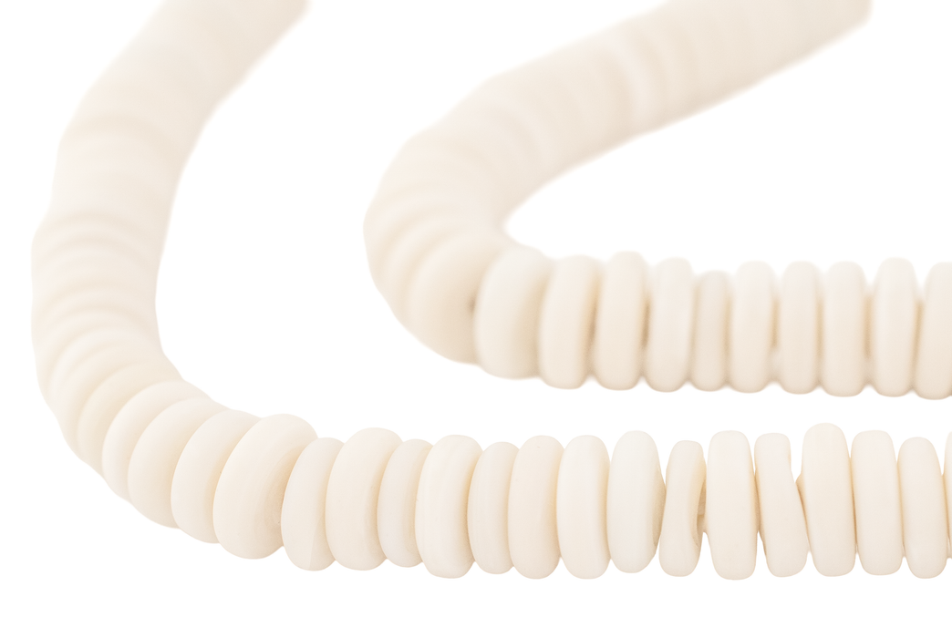 Matte Cream Glass Disk Beads