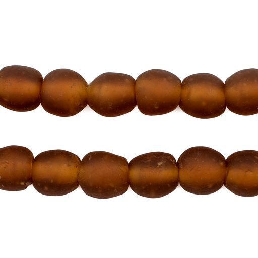 Dark Amber Recycled Glass Beads (11mm) - The Bead Chest