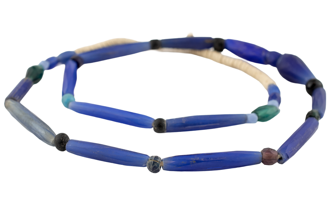 Rare Jumbo Antique Russian Blue Tube Beads #17252
