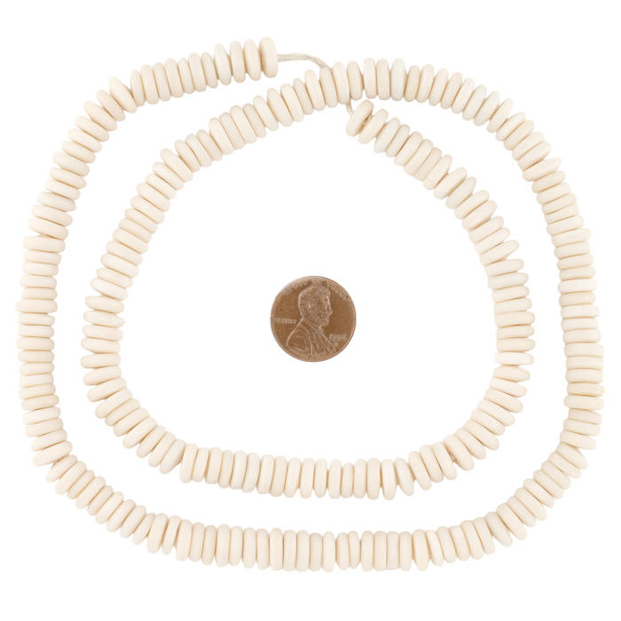 Matte Cream Glass Disk Beads