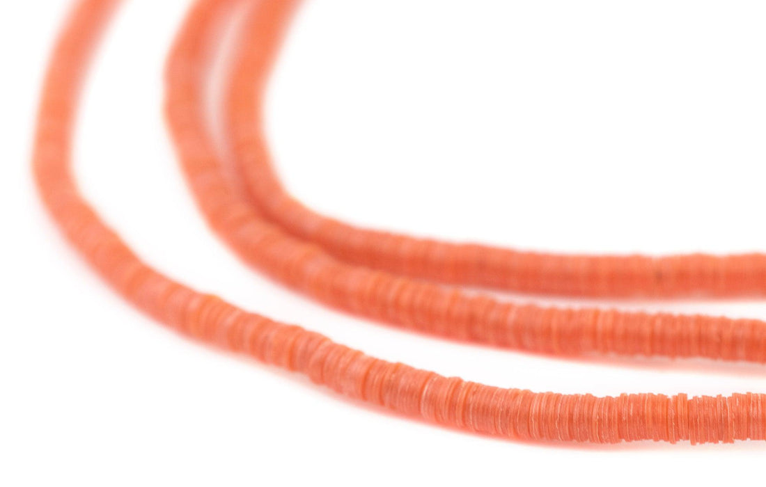 Translucent Orange Vinyl Phono Record Beads (3mm) (5 Pack) - The Bead Chest