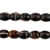 Old Bohemian Coffee Bean Wedding Glass Beads