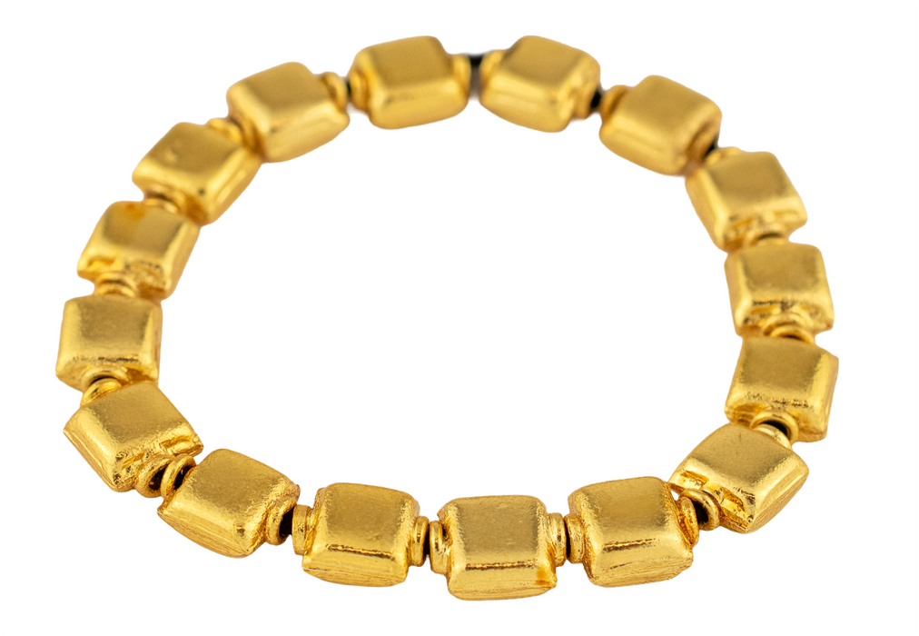 Antiqued Brass Hollow Square Beads (9x8mm)