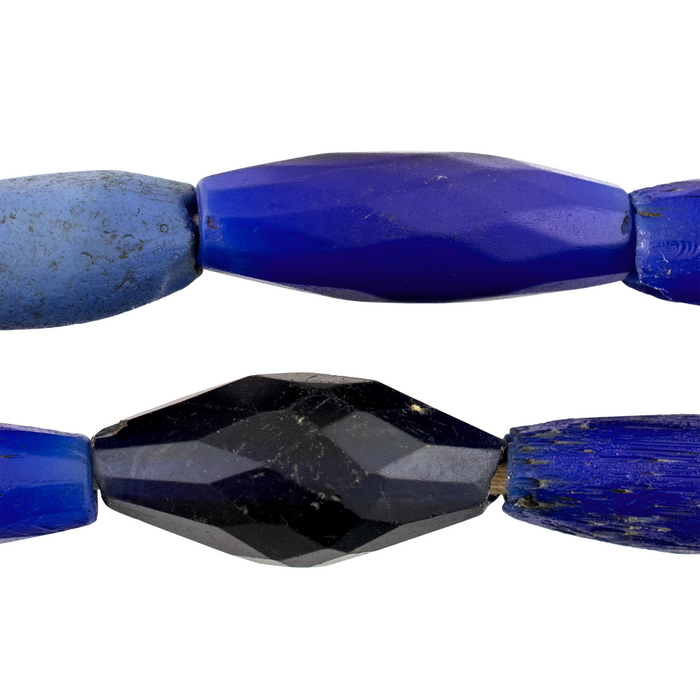 Rare Jumbo Antique Russian Blue Tube Beads #17255