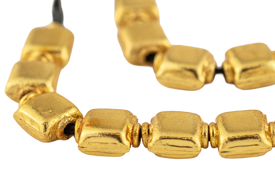 Antiqued Brass Hollow Square Beads (9x8mm)