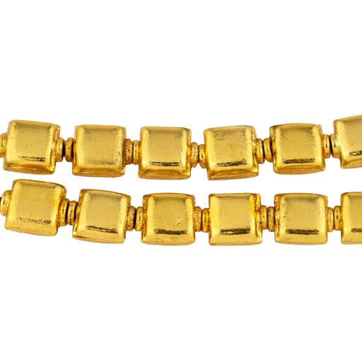 Antiqued Brass Hollow Square Beads (9x8mm)