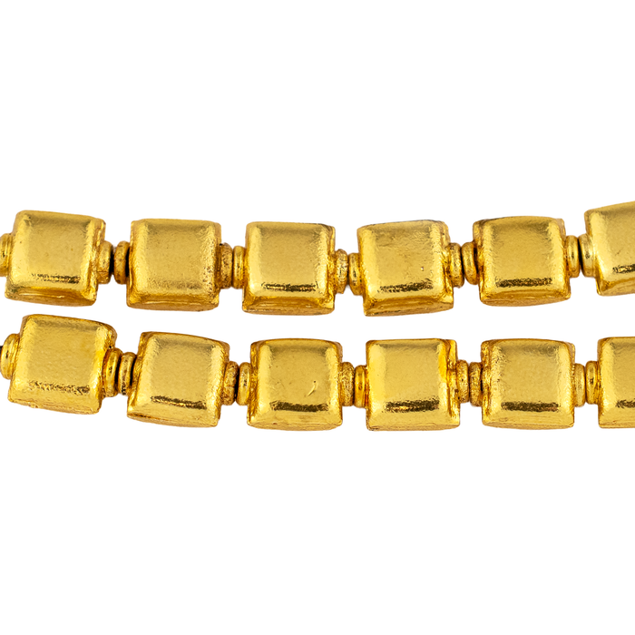 Antiqued Brass Hollow Square Beads (9x8mm)