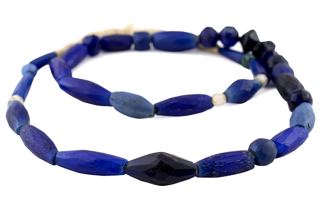 Rare Jumbo Antique Russian Blue Tube Beads #17255