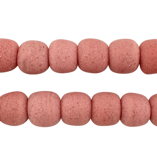 Opaque Pink Recycled Glass Beads (12-13mm) - The Bead Chest