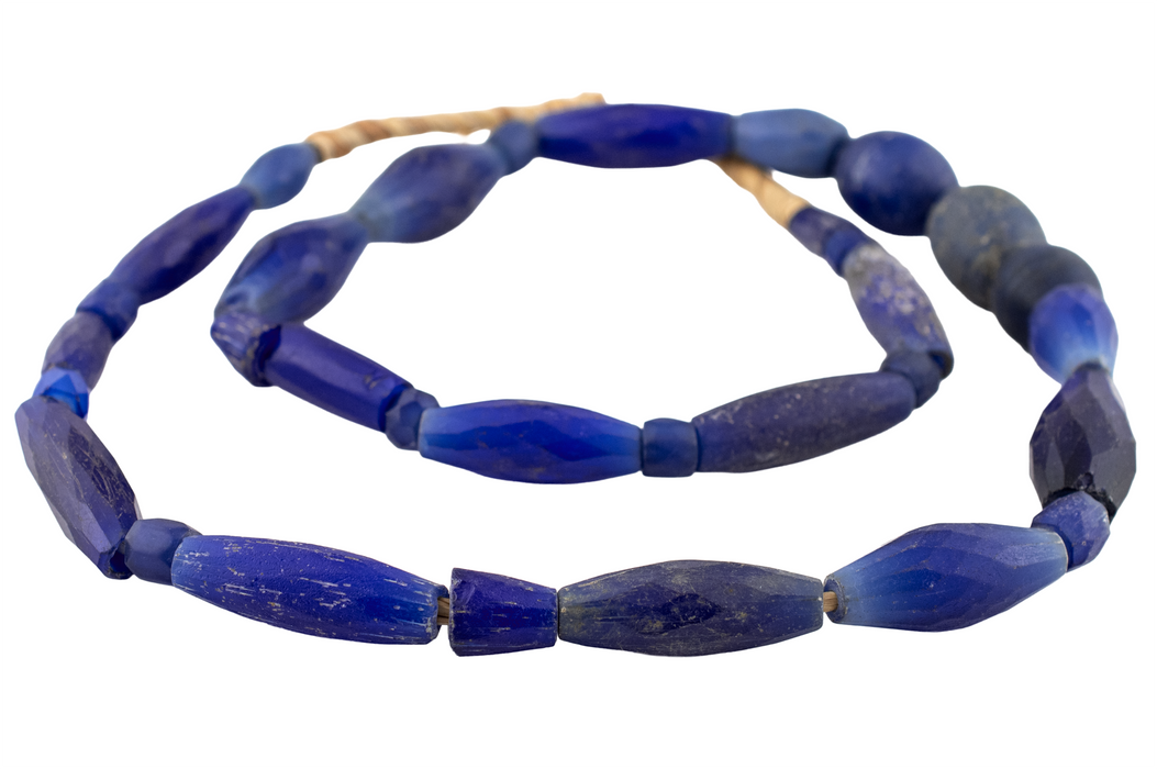 Rare Jumbo Antique Russian Blue Tube Beads #17256