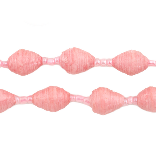 Pink Recycled Paper Beads from Uganda