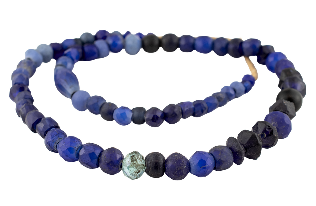 Assorted Antique Russian Blue & Vaseline Beads