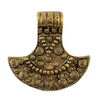 Vintage-Style Brass Patterned Shield Pendant (50mm)