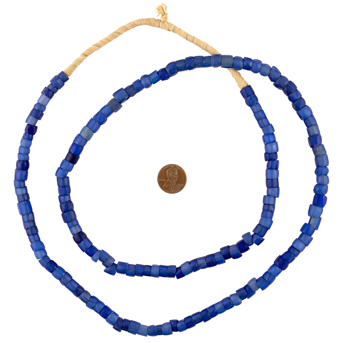 Faceted Russian Blue Trade Beads (7-8mm) #17219