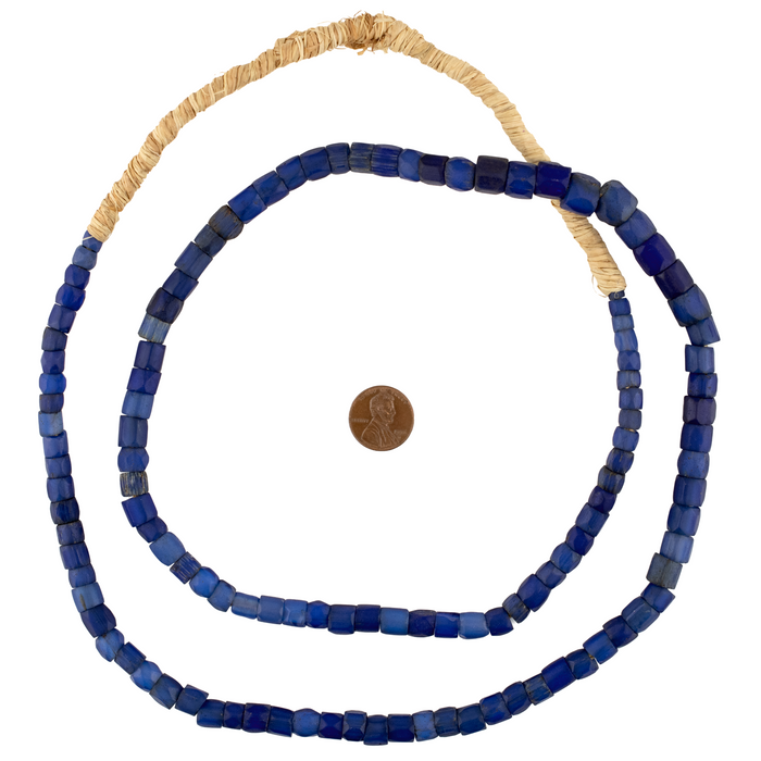 Faceted Russian Blue Trade Beads (7-10mm) #17218