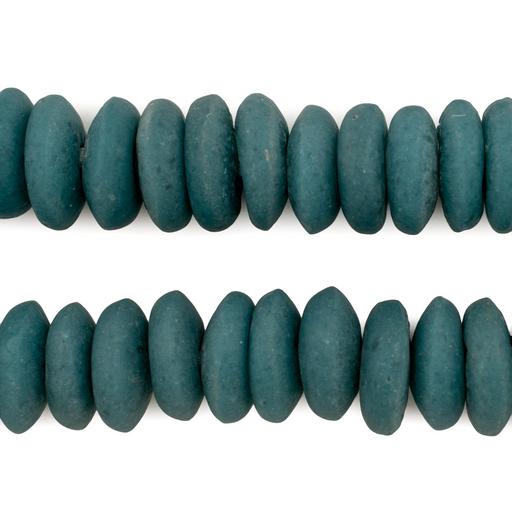 Teal Ashanti Saucer Beads (15mm) - The Bead Chest