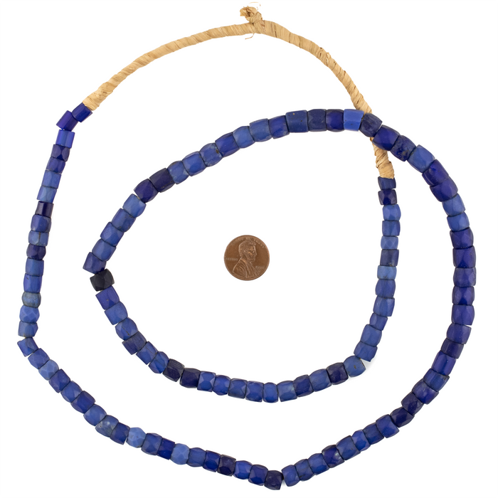 Faceted Russian Blue Trade Beads (7-9mm) #17217