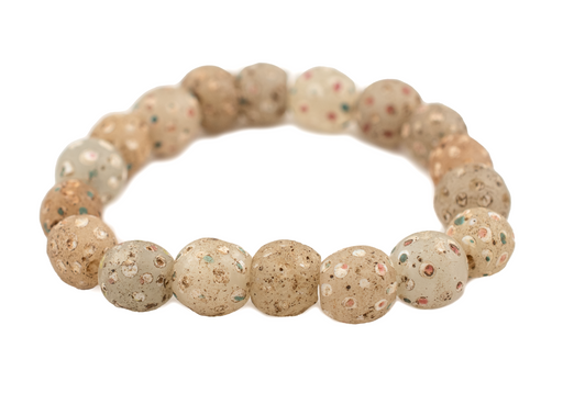 White Antique Venetian Skunk Beads (Stretch Bracelet) - The Bead Chest