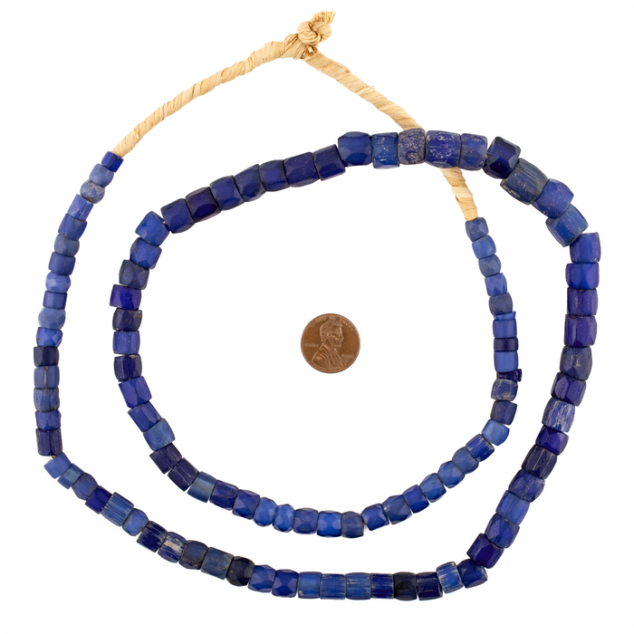 Faceted Russian Blue Beads (7-12mm) - Long Strand