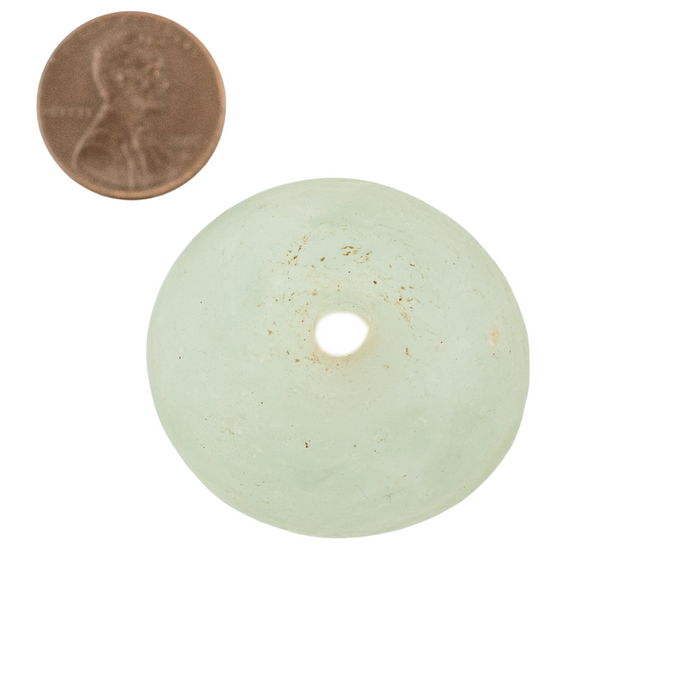 Super Jumbo Clear Aqua Recycled Glass Bead (33mm)
