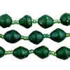 Dark Green Recycled Paper Beads from Uganda (10-12mm)