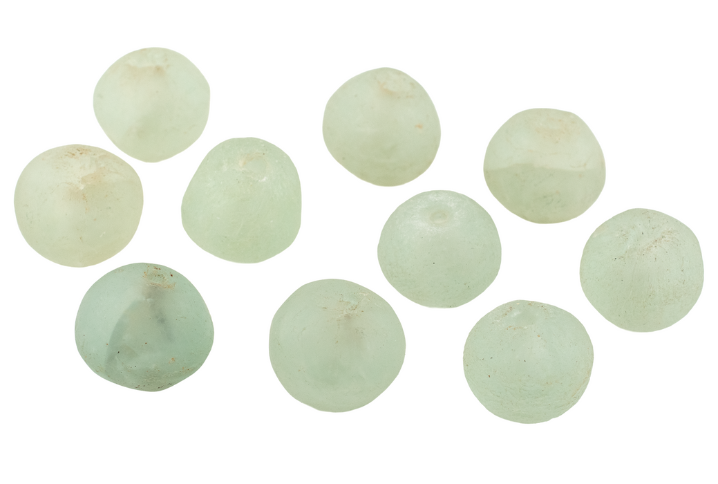 Super Jumbo Clear Aqua Recycled Glass Bead (33mm)