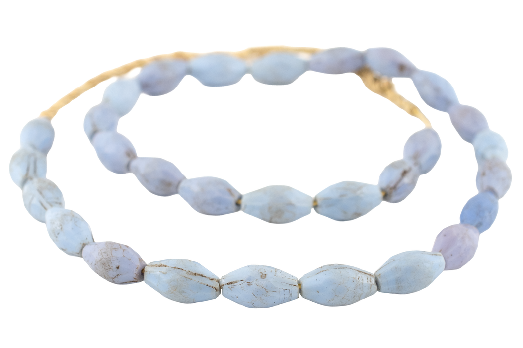 Old Russian Blue Oval-Shaped Beads (17x9mm)