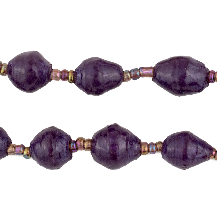 Dark Purple Recycled Paper Beads from Uganda