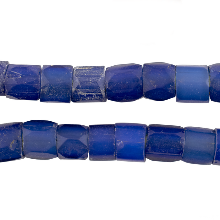 Faceted Russian Blue Trade Beads (8-12mm) #16294