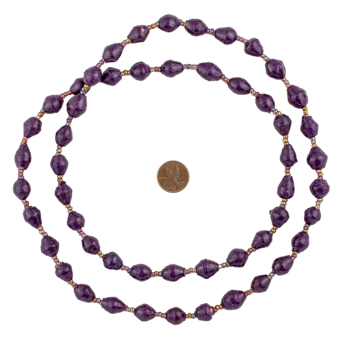 Dark Purple Recycled Paper Beads from Uganda