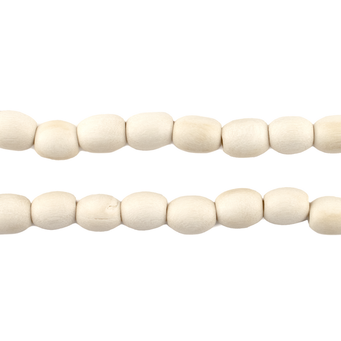 Navajo White Oval Natural Wood Beads (9x6mm)