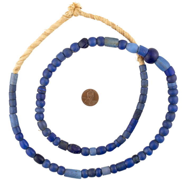 Faceted Russian Blue Trade Beads (7-11mm) #17216