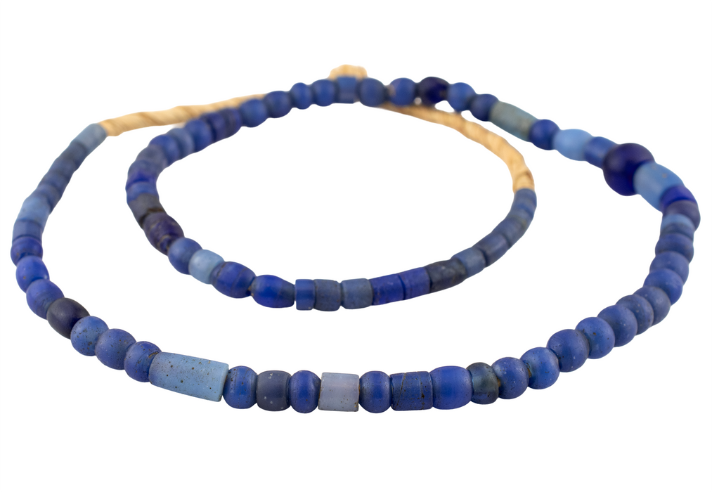 Faceted Russian Blue Trade Beads (7-11mm) #17216