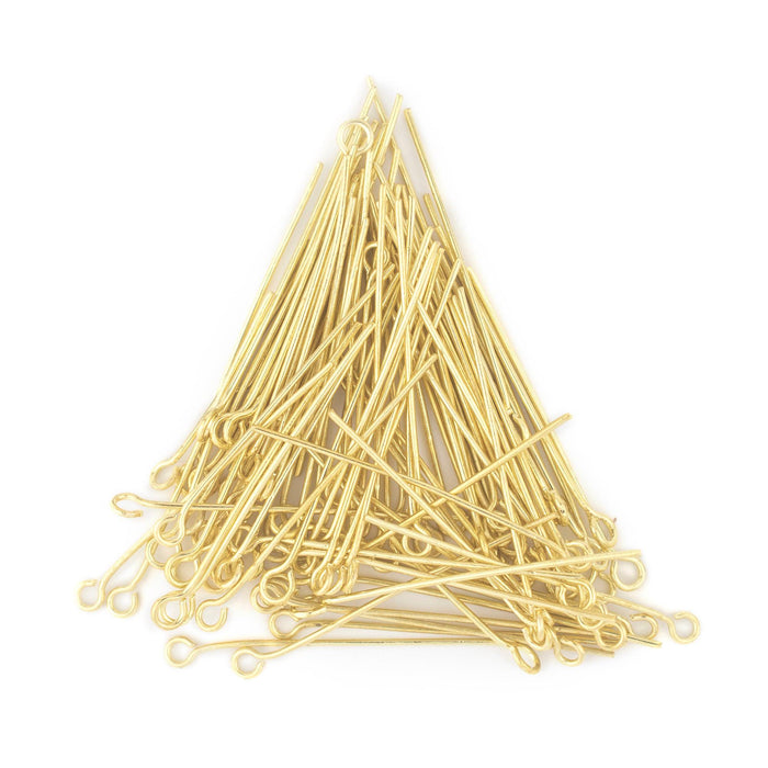 Gold 21 Gauge 1.5 Inch Eye Pins (Approx 500 pieces) - The Bead Chest