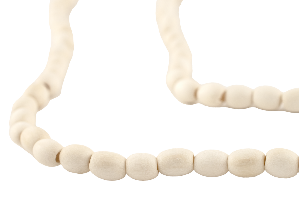 Navajo White Oval Natural Wood Beads (9x6mm)