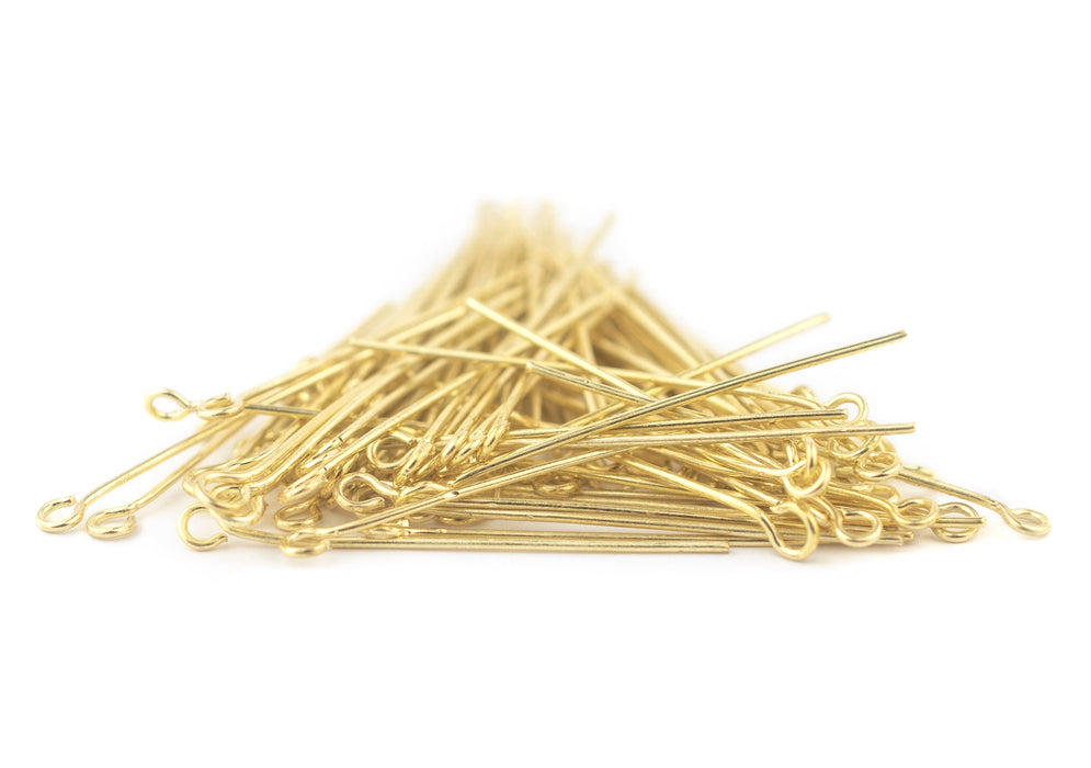 Gold 21 Gauge 1.5 Inch Eye Pins (Approx 500 pieces) - The Bead Chest