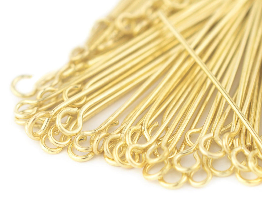 Gold 21 Gauge 1.5 Inch Eye Pins (Approx 500 pieces) - The Bead Chest