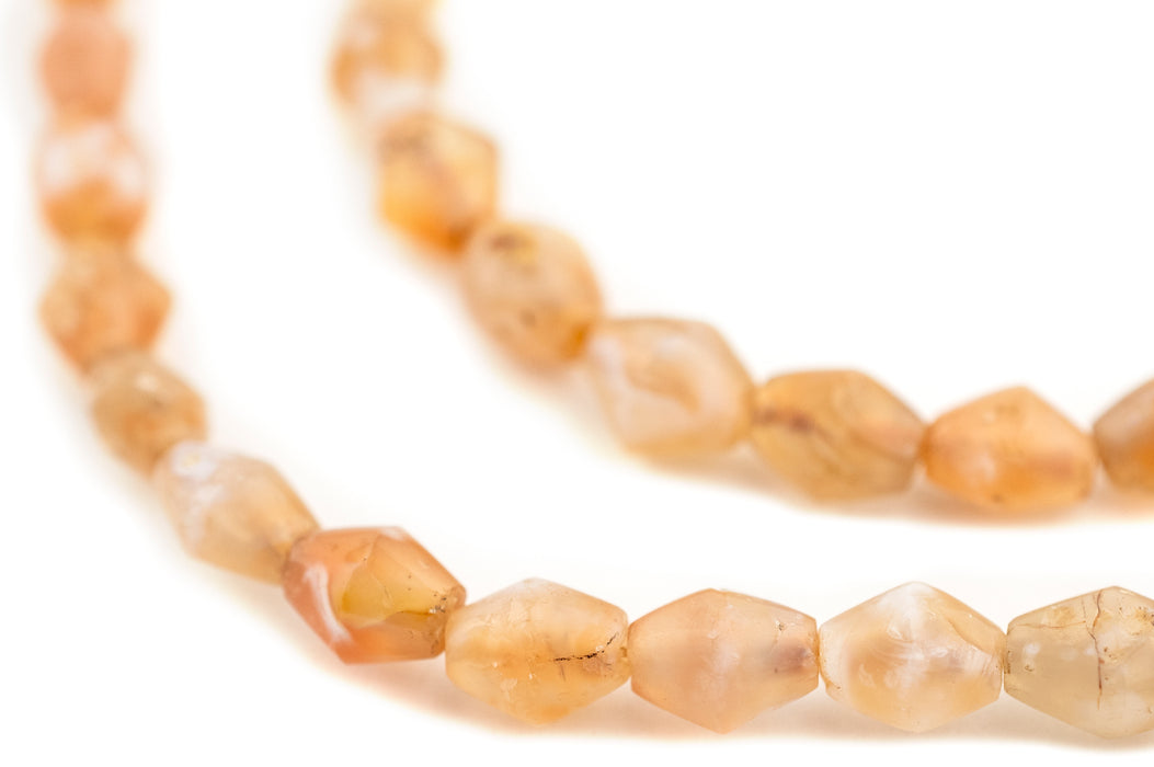 Ancient Mali Quartz Bicone Beads #13363