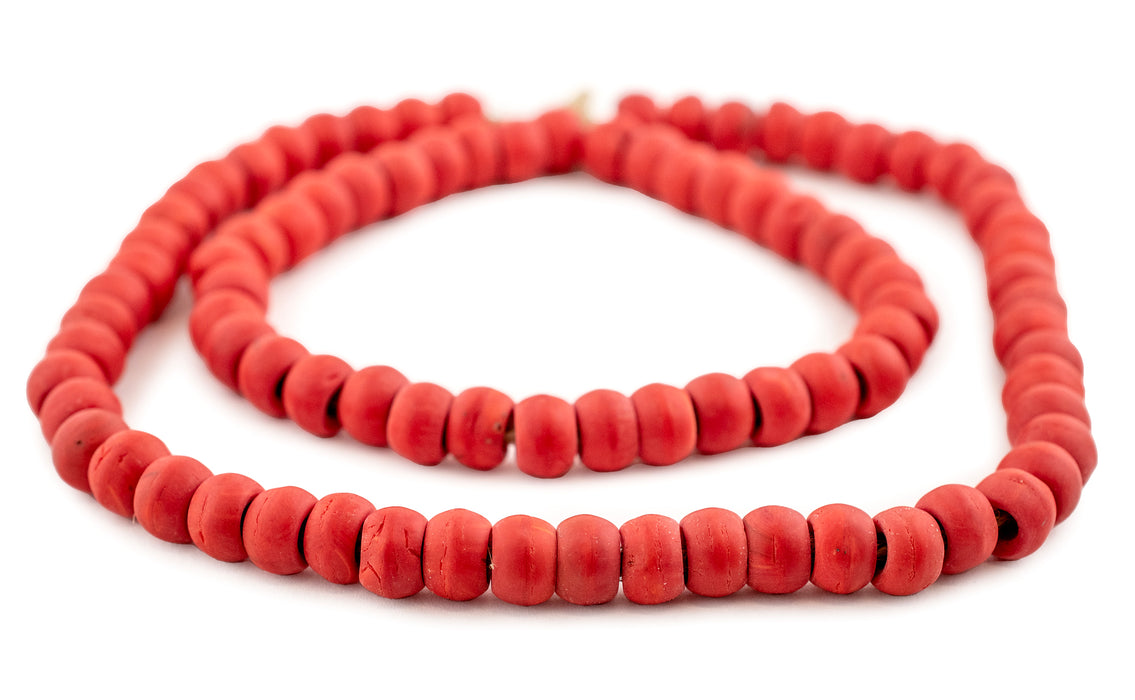 Coral Red Padre Beads (9mm) - The Bead Chest