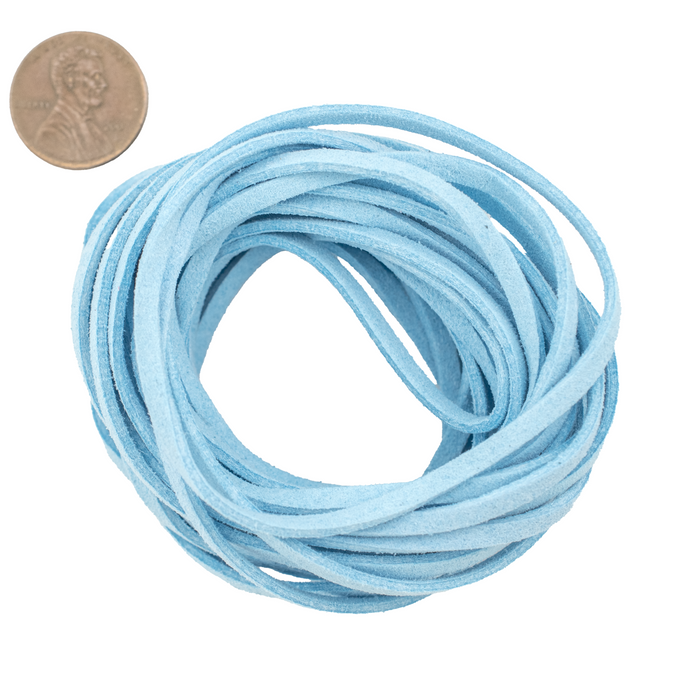 3mm Baby Blue Faux Suede Cord (15ft)