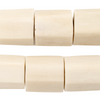 Faceted Cylinder White Bone Beads (25x22mm)