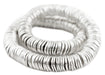 Shiny Silver Wavy Crisp Beads (13mm, 8 Inch Strand) - The Bead Chest