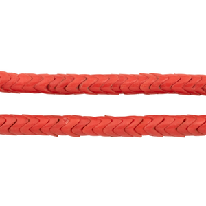 Glass Snake Beads, Coral Color (6mm)